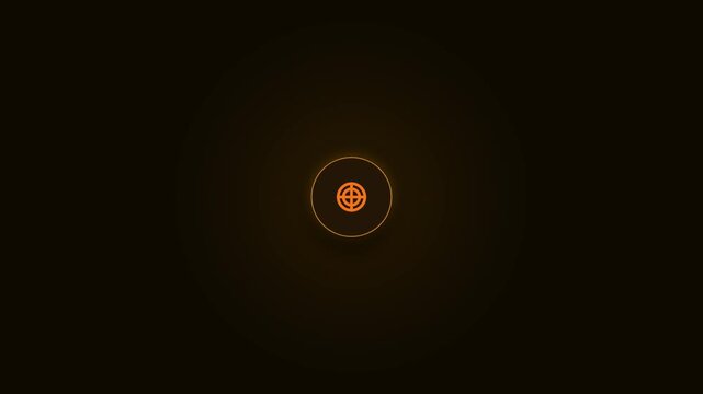 Minimal glowing planet with orbit ring on dark space background