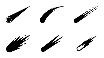 Comet Icons, Meteorite Vector Graphics, Space Objects, Celestial Bodies, Cosmic Trails, Astronomy Symbols © Aditya
