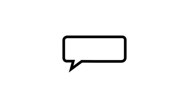 Modern Chat or conversation bubble animated icon - Conversation bubble icon animation 4k video animation.