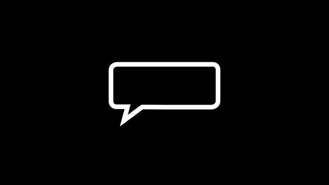 Modern Chat or conversation bubble animated icon - Conversation bubble icon animation 4k video animation.