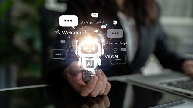Welcome message introduces chat AI assistant for instant help. Chat AI supports questions and tasks, and chat AI improves service with friendly NLP chatbot onboarding. Corpus