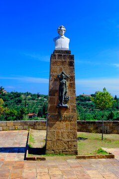 Dionysios Solonos Statue Strani Hill Zakynthos Greece Ionian Sea Mediterranean Island. 0915.26