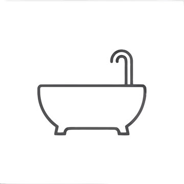 Line art bathtub icon