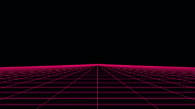 3d geometric grid tunnel with pink neon lighting effect