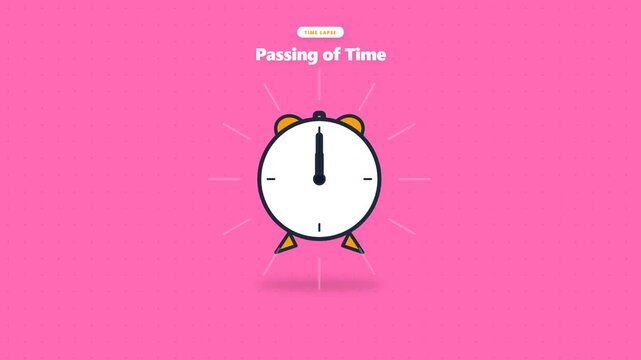 Minimalist clock animation indicating the concept of passing time