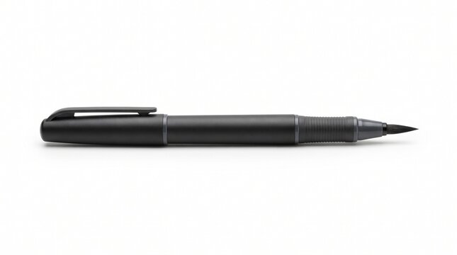 Versatile black permanent marker pen, uncapped and ready for drawing, writing, and creative projects, professionally isolated on a clean white background
