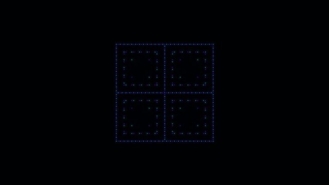 Modern geometric abstract pattern with blue grid and dots