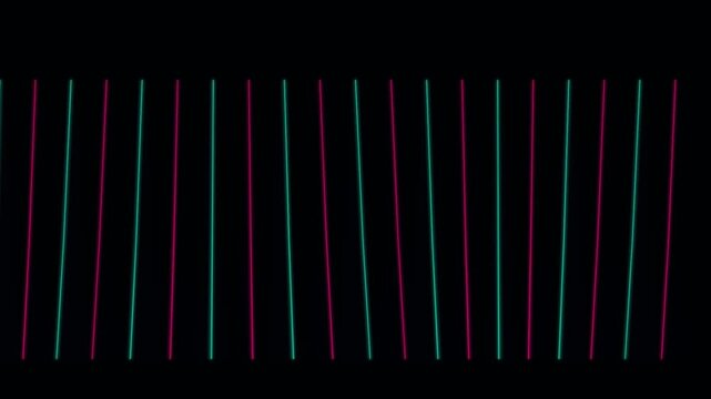 Colorful vertical light trails in dark background