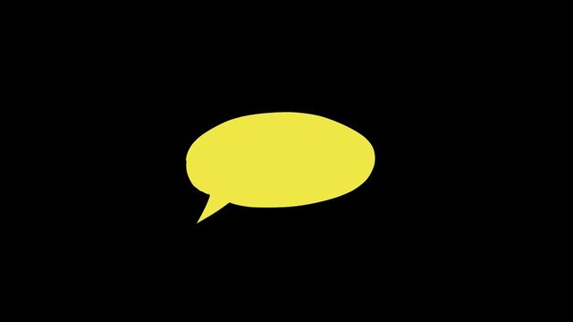 Bright yellow speech bubble icon on dark background