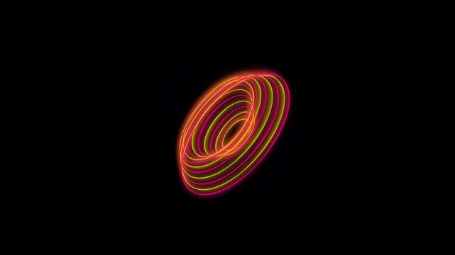 Colorful glowing spiral abstract design in dark space background