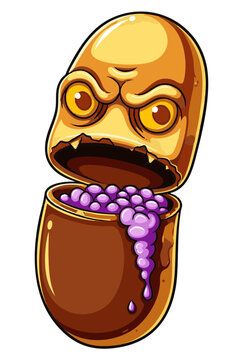 Colorful Cartoon Monster Character Collection with Creative Food, Drink and Everyday Object Designs