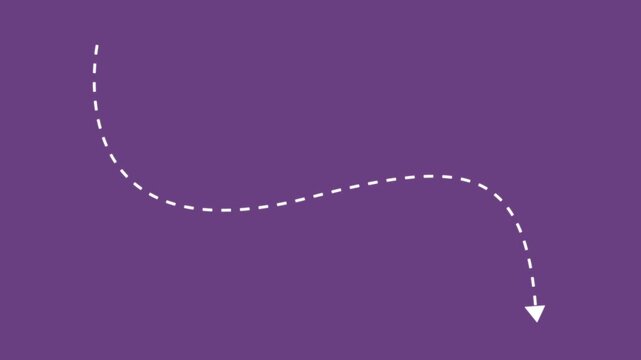 Minimalist downward arrow icon on purple background