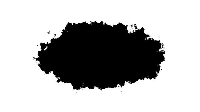 Black ink stain transition spreading across white background with flowing watercolor paint bloom and grunge texture