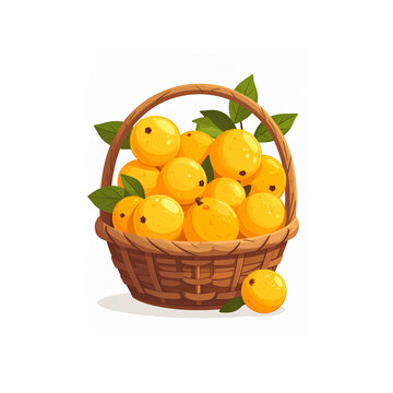 Cute Tropical Rambai Fruit Cluster Vector Illustration