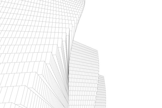 architecture building abstract vector illustration