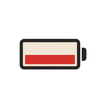 Low battery icon isolated on transparent background