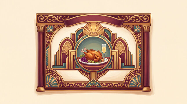 Thanksgiving turkey frame digital photo graphic