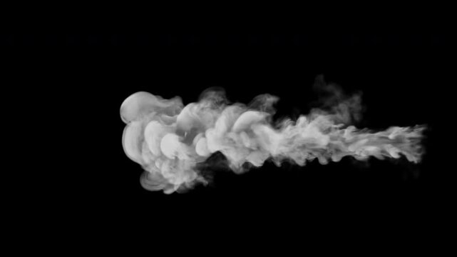 Realistic 8 smoke VFX elements pack collection with dense puffs, rolling plumes, expanding bursts and flowing smoke on an alpha channel transparent background for cinematic compositing and motion desi