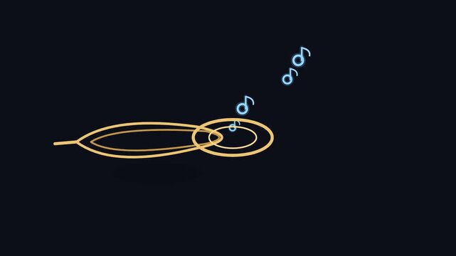 Abstract golden ellipses with floating