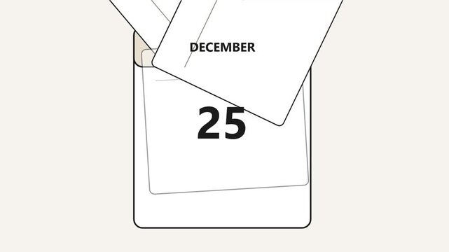 Minimalist calendar icons with twenty fifth