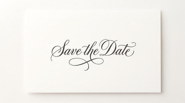 Elegant save the date calligraphy card design perfect for a wedding celebration or a festive happy new year party
