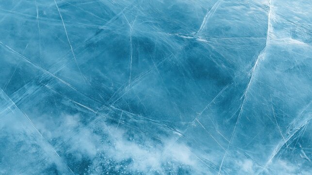 Cracked blue ice sheet full frame background