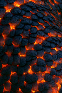 Dragon Scale Fantasy Background Showing Glowing Lava beneath Black Armor for Fantasy Poster Design