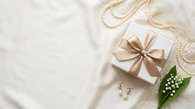 A beautifully presented gift box adorned with a delicate ribbon and lush greenery evokes feelings of celebration appreciation and heartfelt emotions for a special occasion