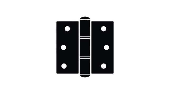 Black door hinge silhouette on a white background hardware component