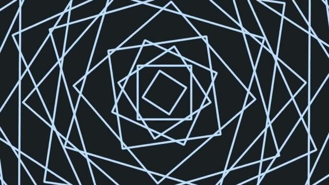 Geometric Spiral Lines Abstract Animation in High Contrast Dark Background