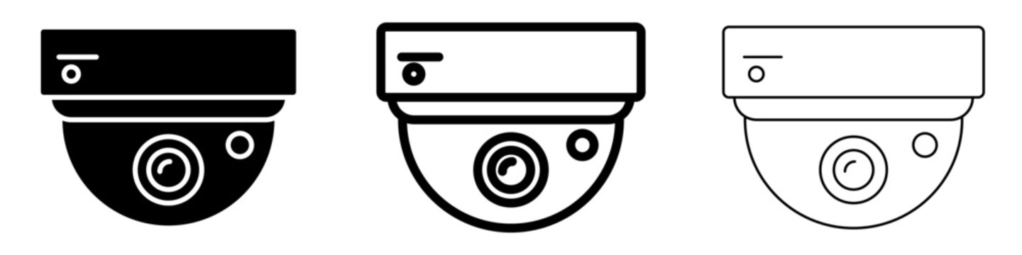 Dome security camera flat icon for surveillance system