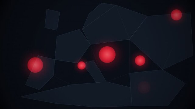 Abstract Digital Network Mesh with Glowing Red Nodes for Technology Background