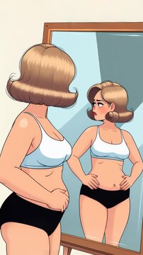 Body dysmorphic mental disorder. person overly concerned about an imaginary defect AI Generative