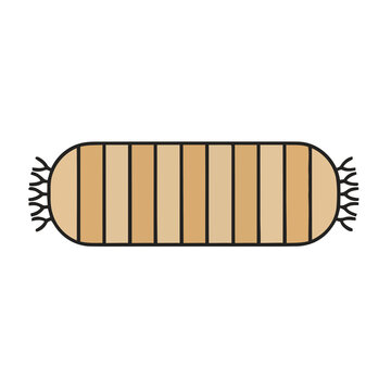 Striped rug icon with fringe