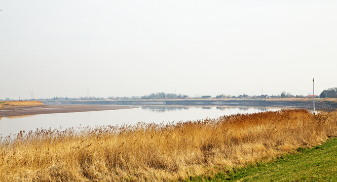 A view of the River Ouse, near its junction with the Trent downstream of Goole