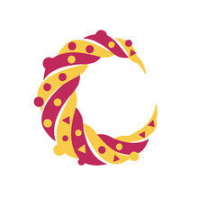 Abstract crescent shape with circles and triangles © dewi