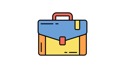 Fototapeta premium Professional yellow and blue briefcase illustration.