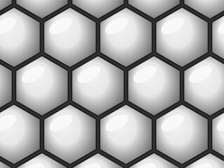 Obraz premium Shiny Puffed Quilt Cells Dimensional Textile Design