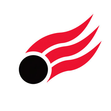 Abstract Comet Logo Vector - Dynamic Flying Ball Wings Icon Element