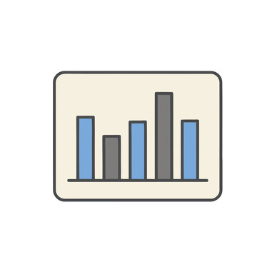 Bar chart icon isolated on transparent background