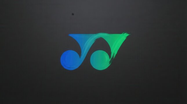 Abstract Musical Note Symbol with Gradient Colors on Dark Background.