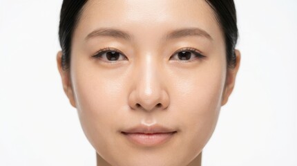 Obraz premium Close-up portrait of a young Asian woman with natural flawless skin