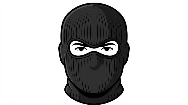 Black balaclava ski mask vector illustration