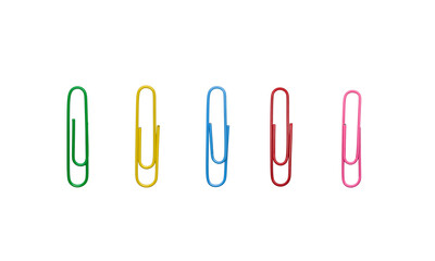 Set of colorful paperclips isolated on transparent background © Jasid Gallery