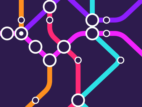 Abstract Subway Map Colorful Transit Lines Background