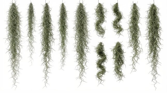 Hanging Spanish moss plants in various lengths and shapes