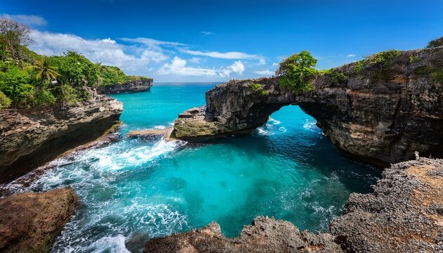 Broken Beach Is A Breathtaking Coastal Wonder With Turquoise Waters Dramatic Limestone Cliffs And A Natural Sea Arch This Hidden Paradise Showcases The Raw Beauty And Power Of Nature