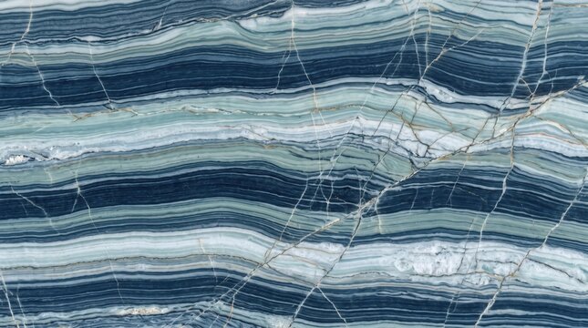 Marble Abstract geometric fractal patterns in vibrant blue and teal