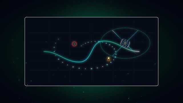 Abstract glowing digital interface with futuristic lines and connections