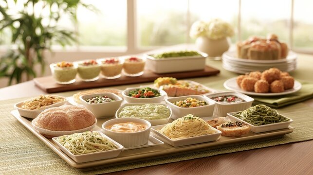 Delicious pasta medley in a bright studio